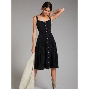 Anthropologie Pilcro Tiered Corduroy Midi Dress